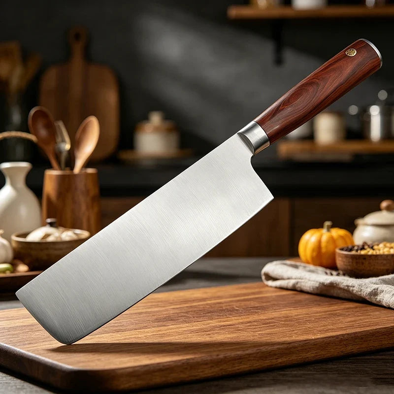 Nakiri Chef Knife – Carbon Steel Blade & Wood Handle