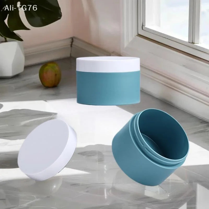 100g Refillable Blue Plastic Cosmetic Jars | Travel Cream Container