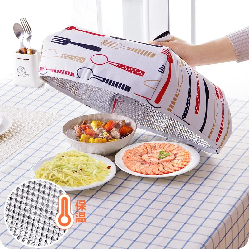 Foldable Aluminum Foil Food Cover – Insulated Dining Table Lid