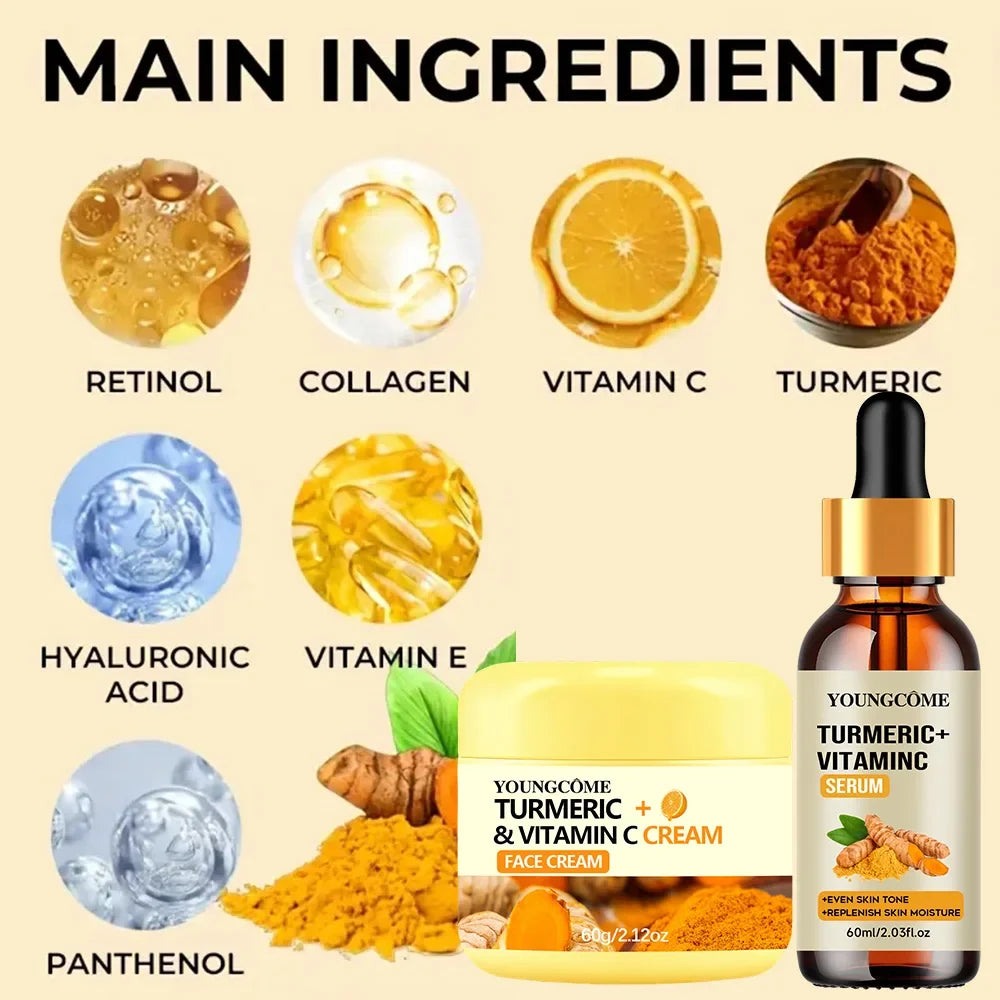 YOUNGCOME Turmeric Vitamin C Cream Set – Collagen & Retinol