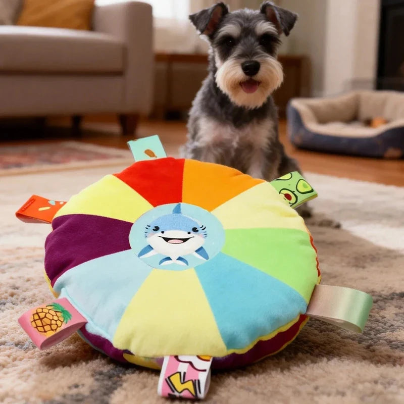 Plush Squeaky Flying Disc Dog Toy – Bite-Resistant for Puppies