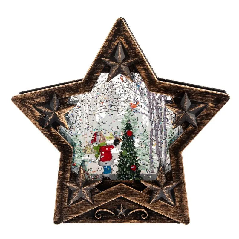 Christmas Decorative Crystal Balls Snowflakes Illuminated Santa Claus