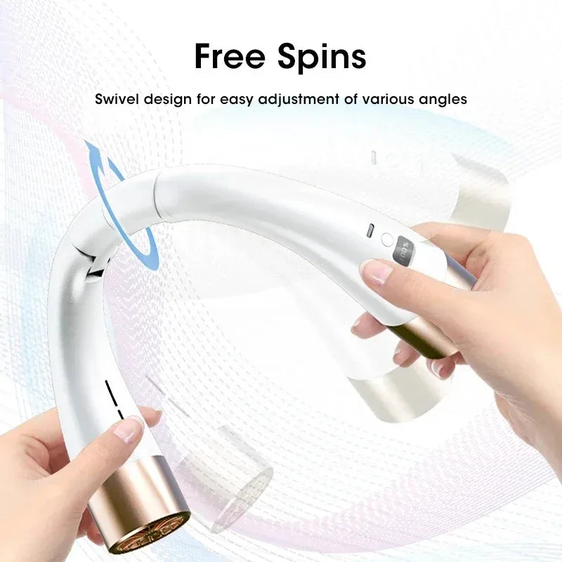 Foldable Hands-Free Neck Fan | USB-C 5-Speed Bladeless Cooler