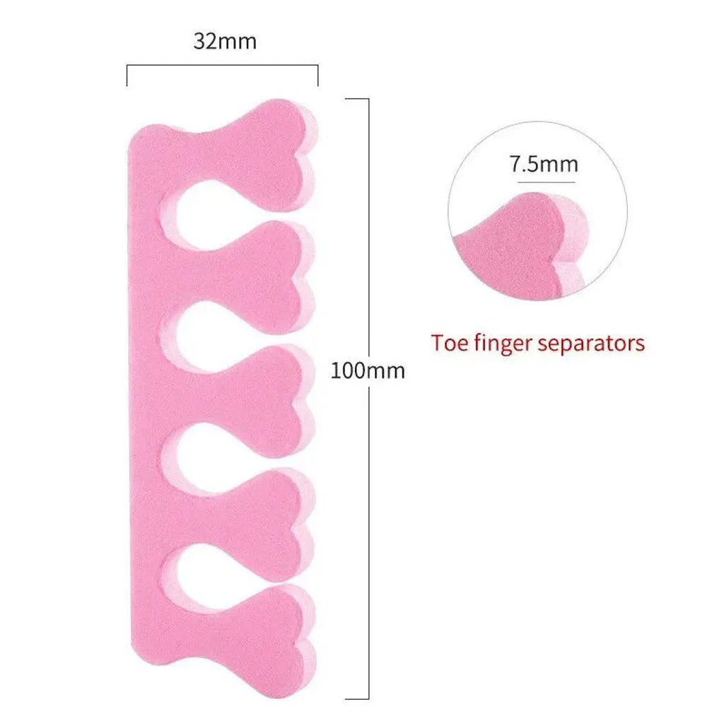 50 Pairs Soft EVA Toe Separators – Heart Design Nail Art Tool