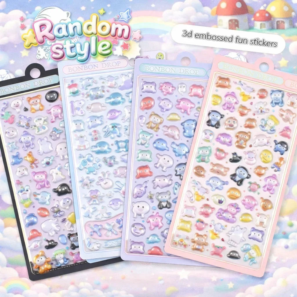 Fun 3D Pop Up Stickers Girls Kids DIY Craft Crystal Diamonds Cute
