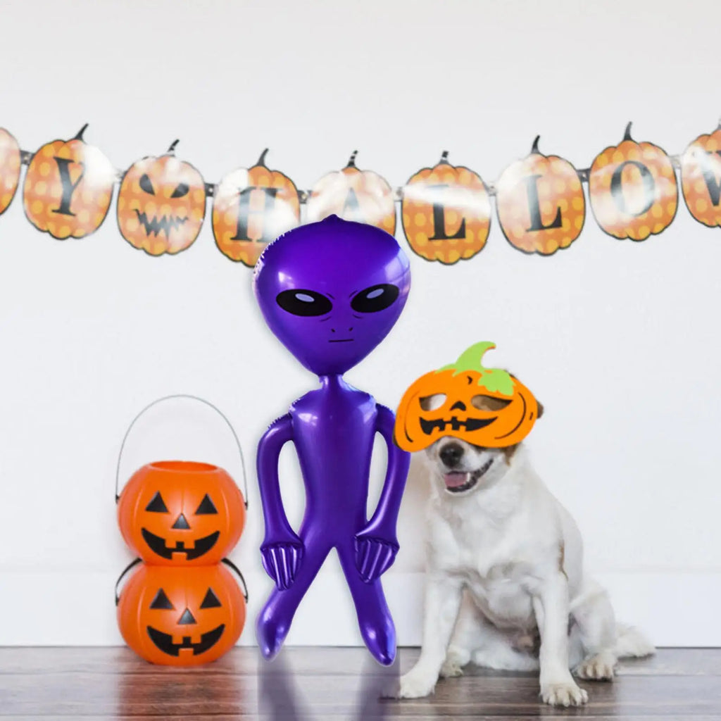 Green Alien Inflate Jumbo Halloween Decorations Balloons Photo Prop