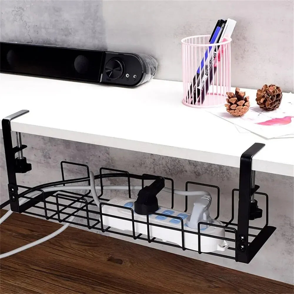 Under Desk Cable Management Tray | Metal Wire Organizer Rack