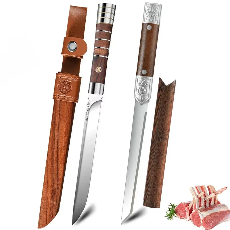 Hand Forged Damascus Steel Japanese Kitchen Knife – 13" Blade