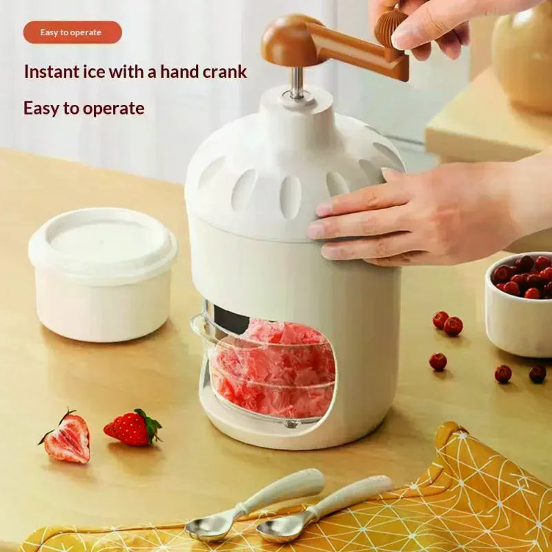 Manual Shaved Ice Machine – Hand-Crank Ice Crusher & Smoothie Maker