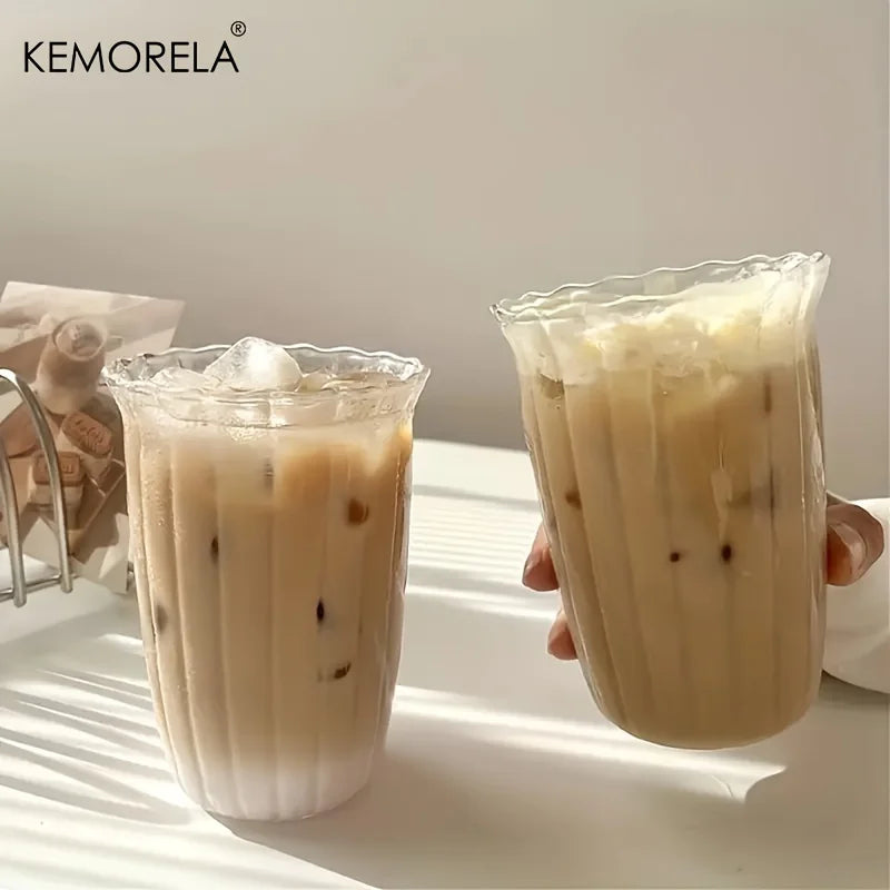 KEMORELA Vertical Stripe Glass Set – 4/6 Pc Cocktail Cups