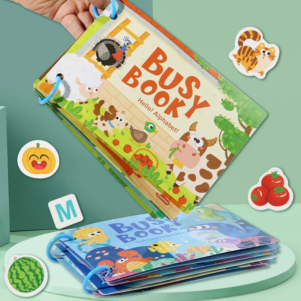 Kids Farm Letter Sticker Book – Reusable Montessori Busy Book