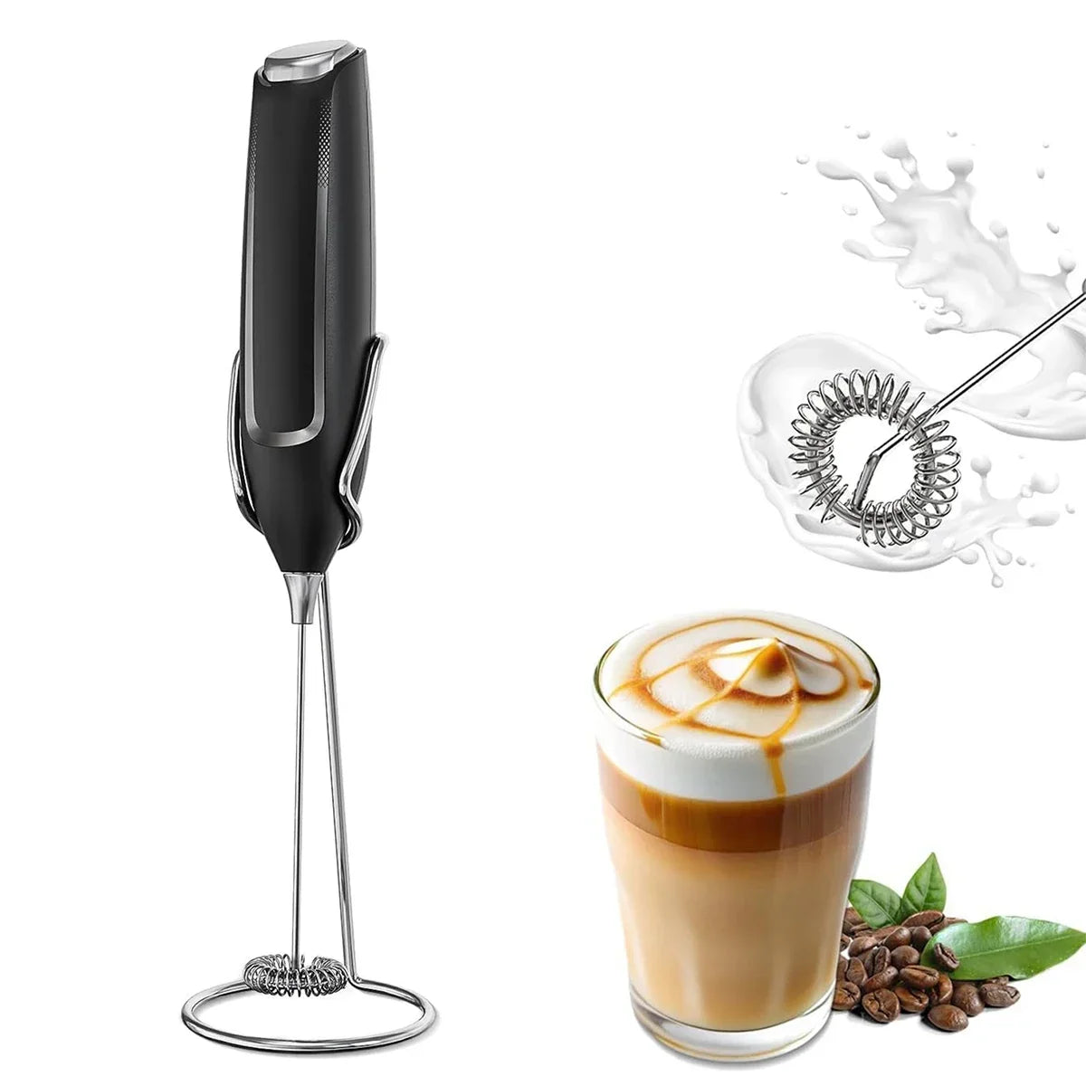 Handheld Electric Milk Frother Wand | Coffee Latte Matcha
