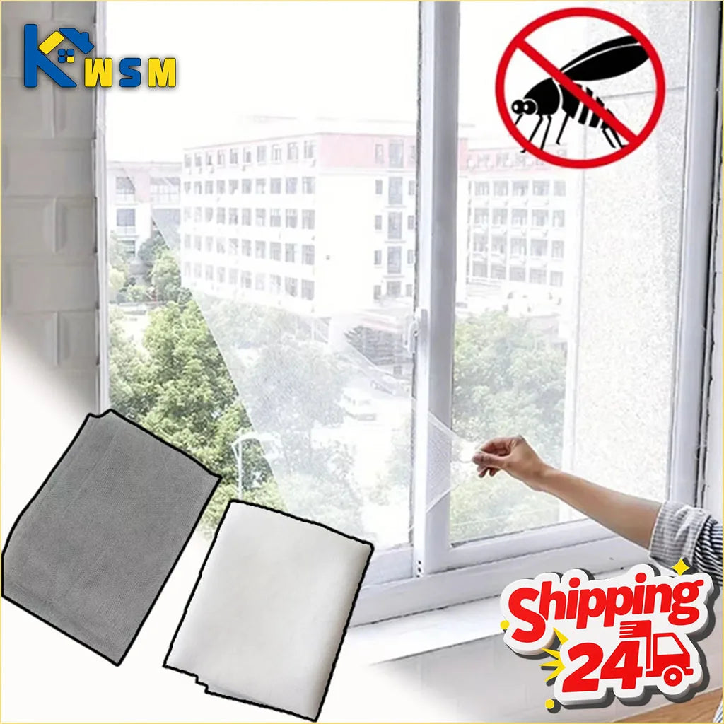 Self-Adhesive Polyester Mosquito Net Window Screen | Hook & Loop