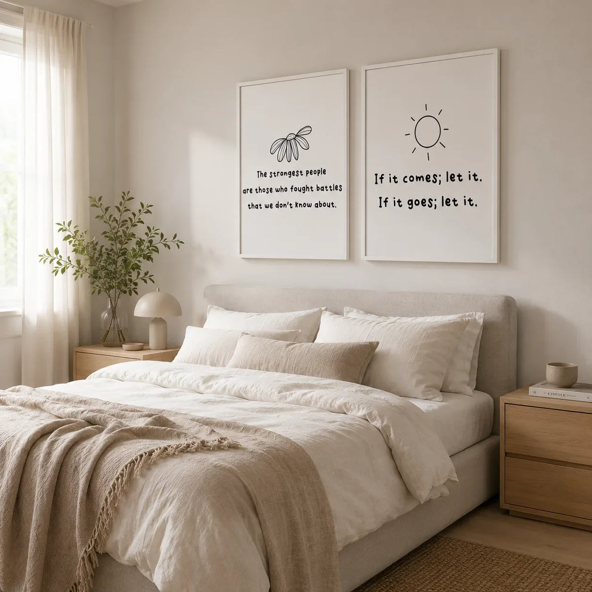 Nordic Minimalist Inspirational Quote Canvas Wall Art Print