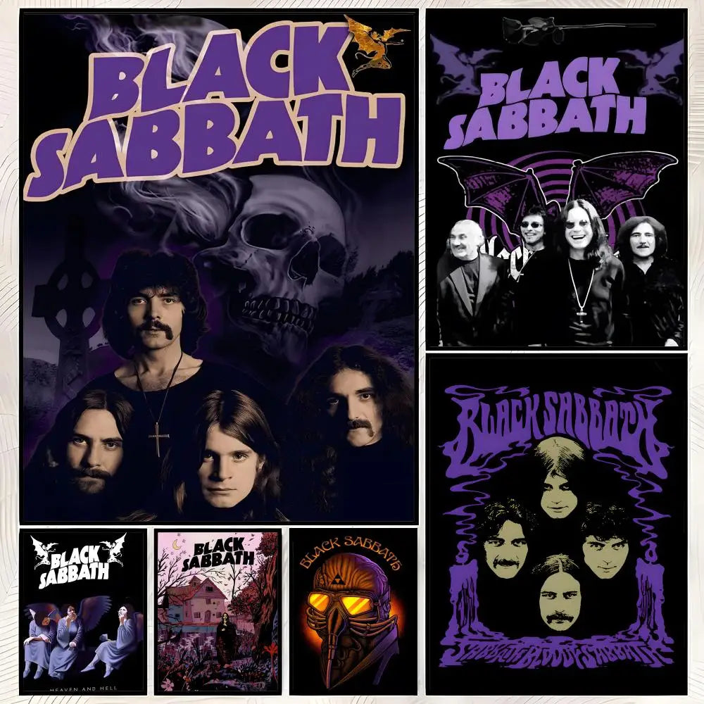 Black Sabbath HD PVC Wall Poster – Self-Stick Waterproof Art