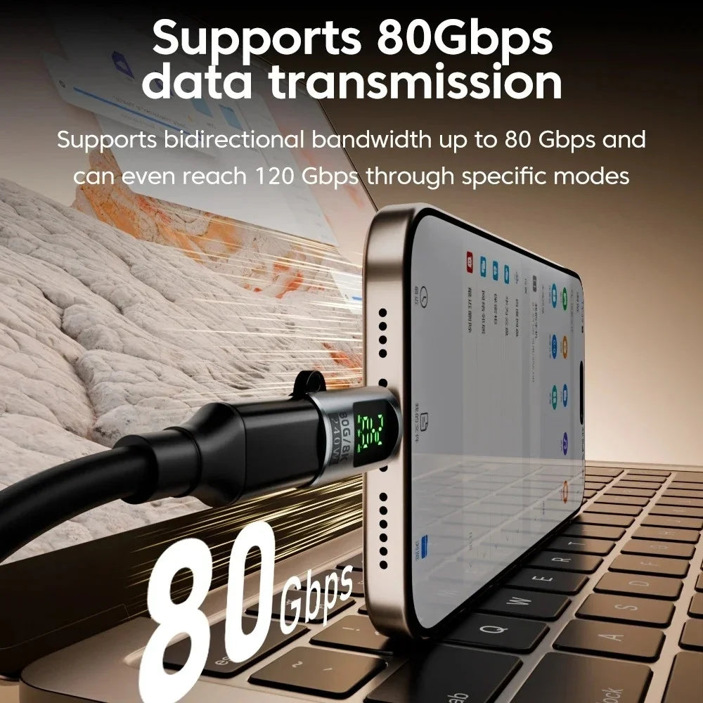 240W USB4 Type-C Adapter | 80Gbps, 8K, OTG, LED Display