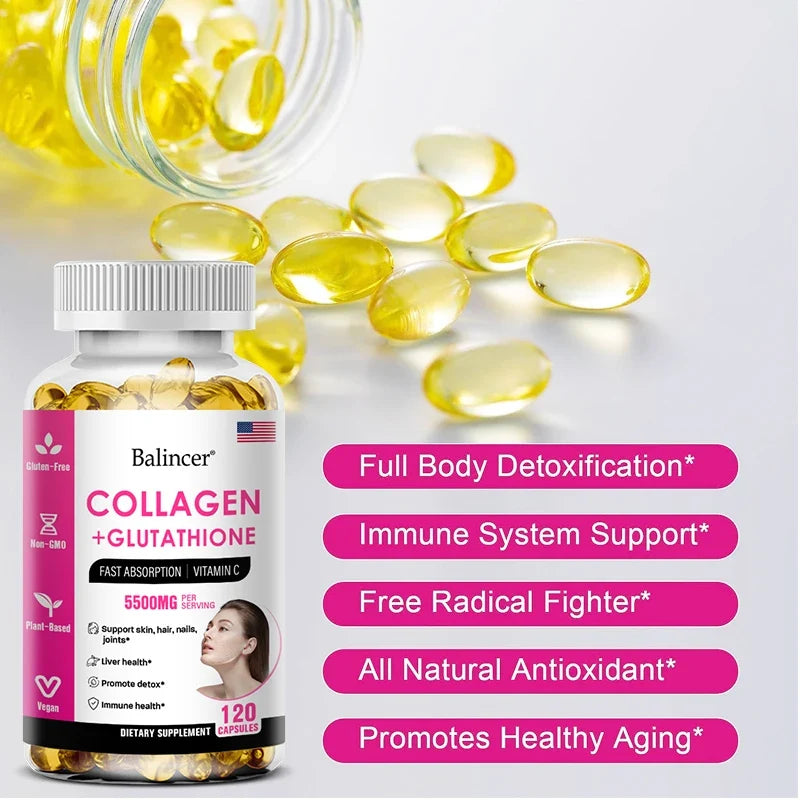 Glutathione & Collagen Capsules | Antioxidant Skin Support