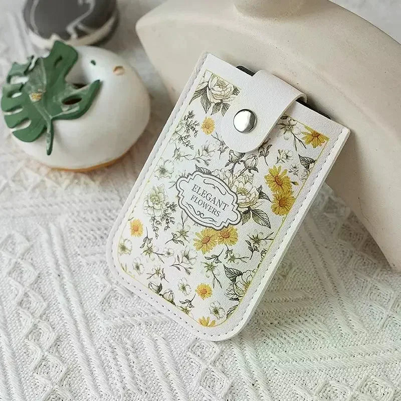 Slim Floral Pull-Out Card Holder Wallet – 5 Slots for Women