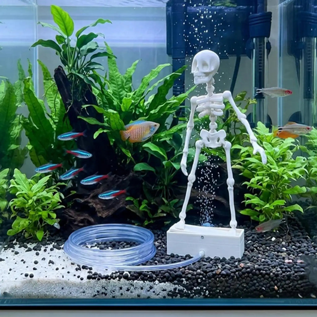 Dancing Skeleton Aquarium Bubbler Decoration with Air Hose