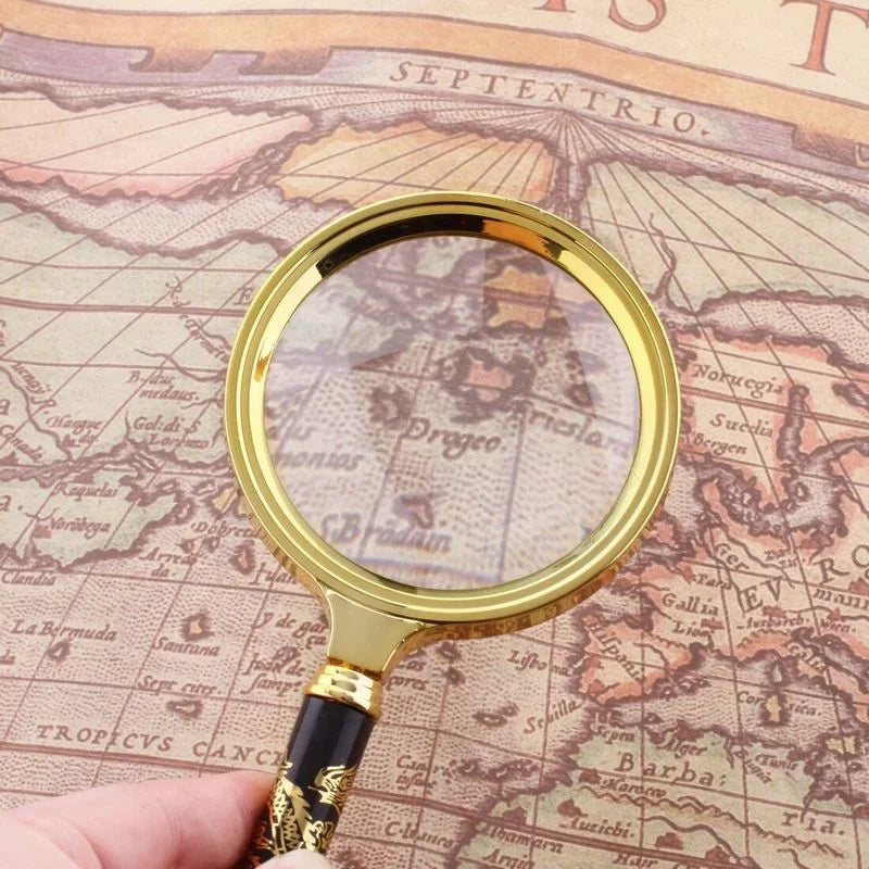 10x Handheld Magnifying Glass – Wood Handle FMC Loupe 60–80mm