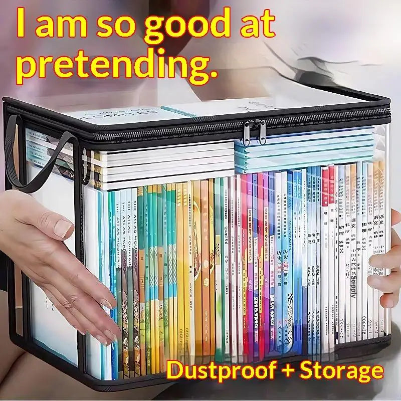Clear PVC Storage Box Flip-Top Lid & View Window Organizer