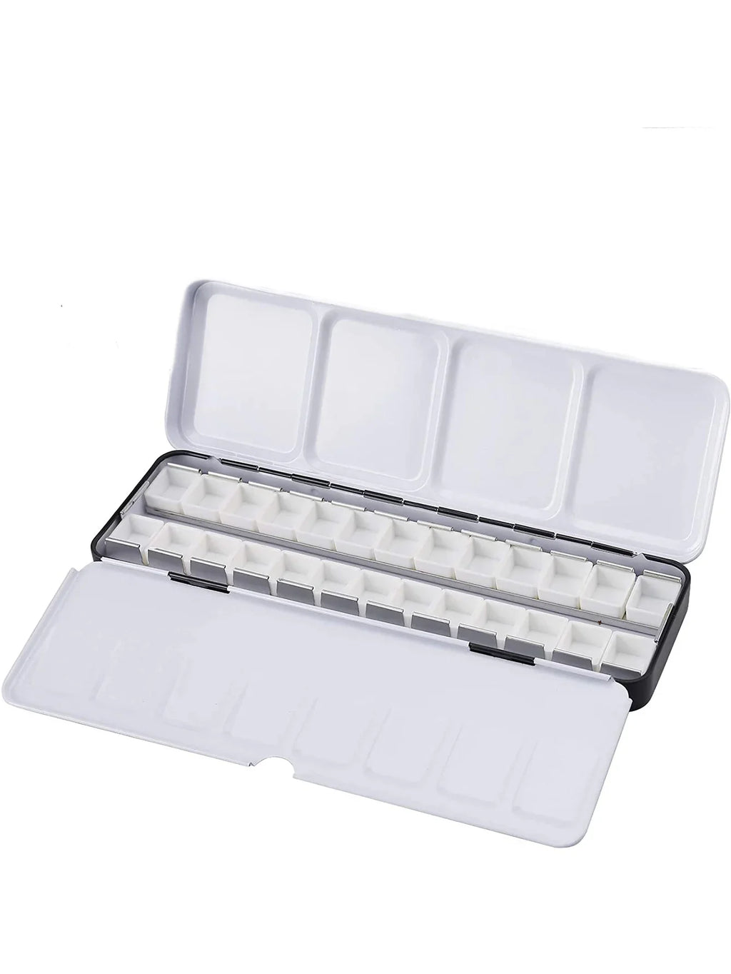 Bview Art Metal Watercolor Tin Fold-out Palette Medium Tray 26 Empty