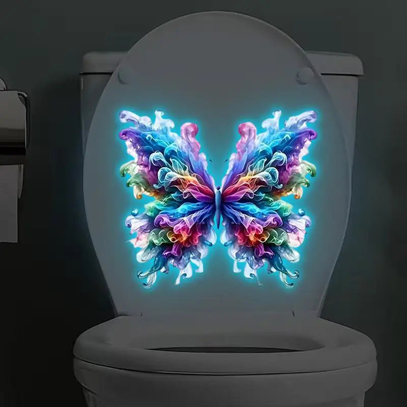 Glow-in-the-Dark Butterfly Toilet & Wall Sticker – Waterproof