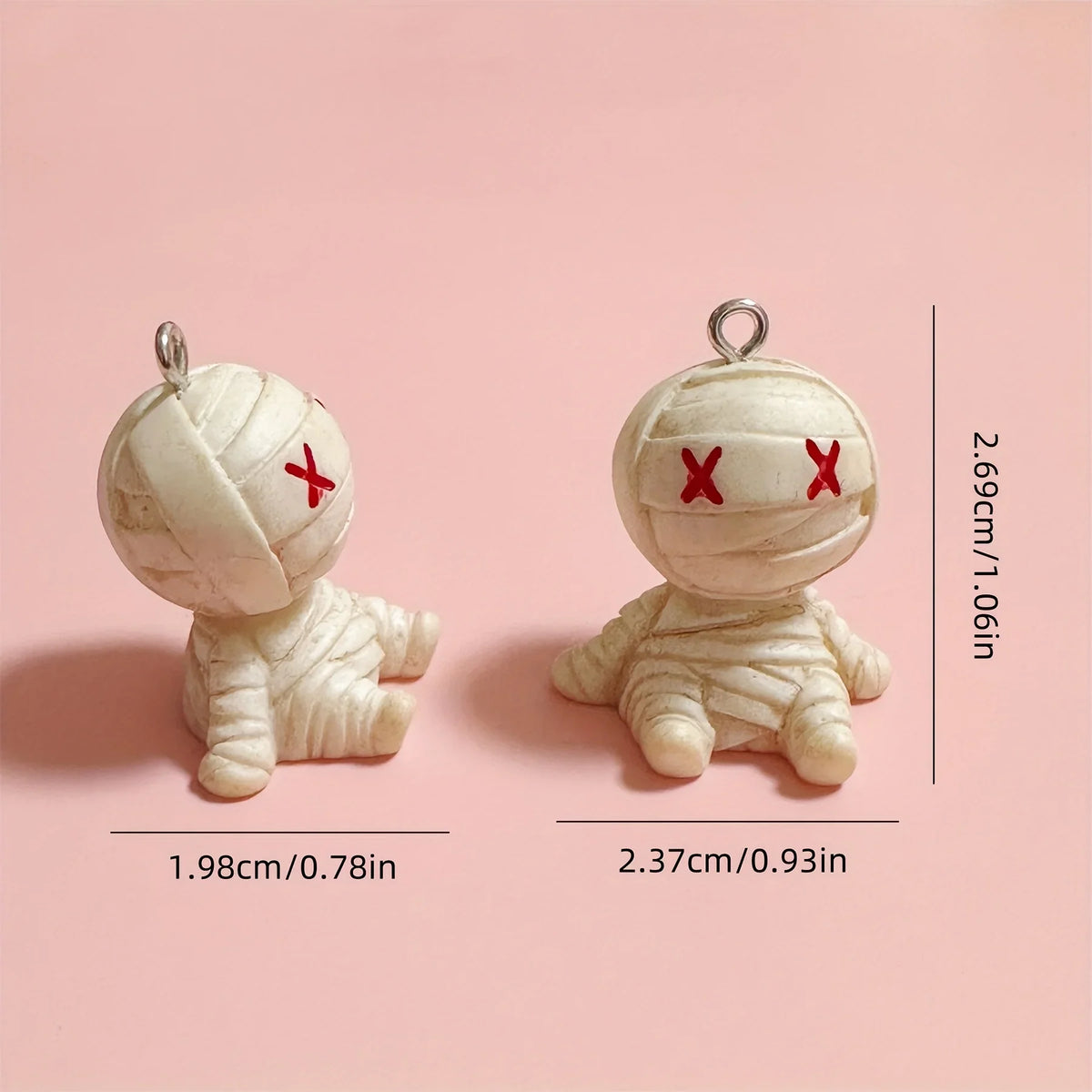 20 Halloween 3D Mummy Resin Charms – DIY Jewelry & Bag Pendants