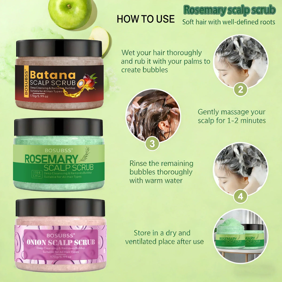 Rosemary Scalp Scrub – Natural Oil Control, All Hair Types