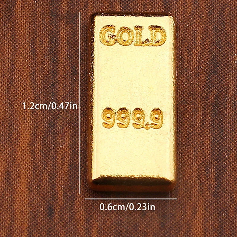 50 Pc Miniature Gold Bar Set – Dollhouse Decor & Pretend Play