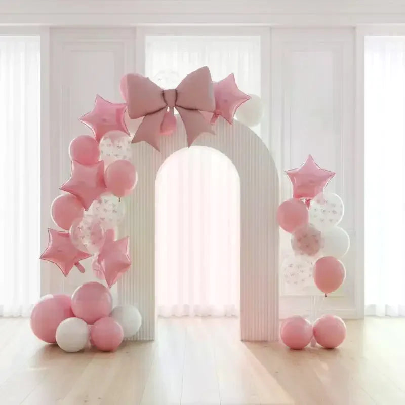Bow Print Latex Balloon Foil Coquette Birthday Girl Baby Shower