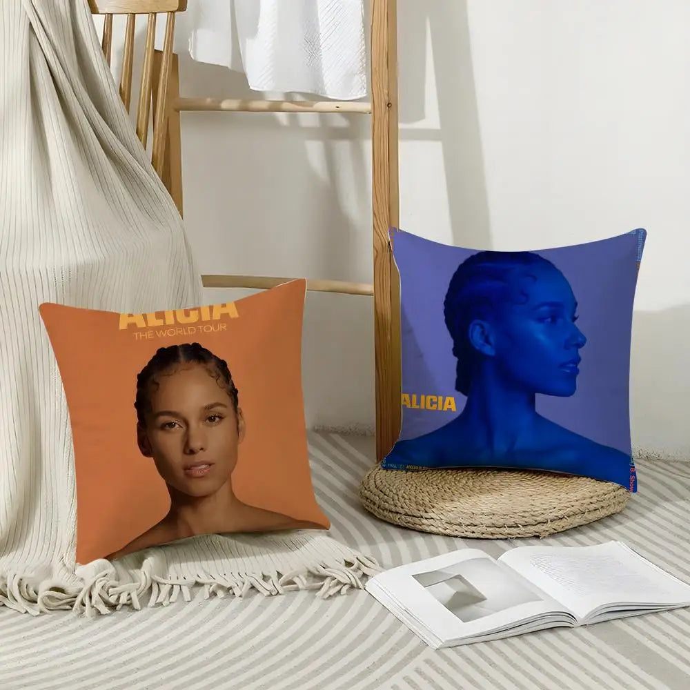 Alicia Keys Linen Cushion Cover | Breathable Pillowcase Hidden Zipper