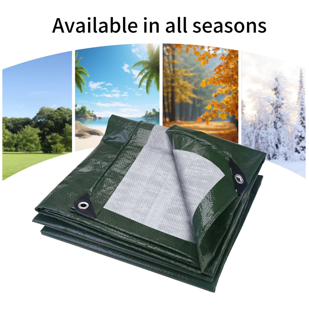 Heavy Duty Waterproof Tarp UV Resistant with Grommets | 5 Sizes