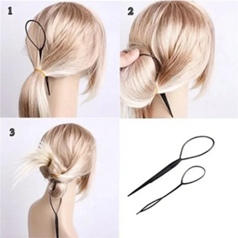 Hair Braiding & Styling Tools Set – Twist Bun, Clips & Hairpins