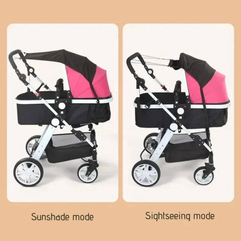 Universal Baby Stroller Sunshade Anti-UV Waterproof Cover + Window