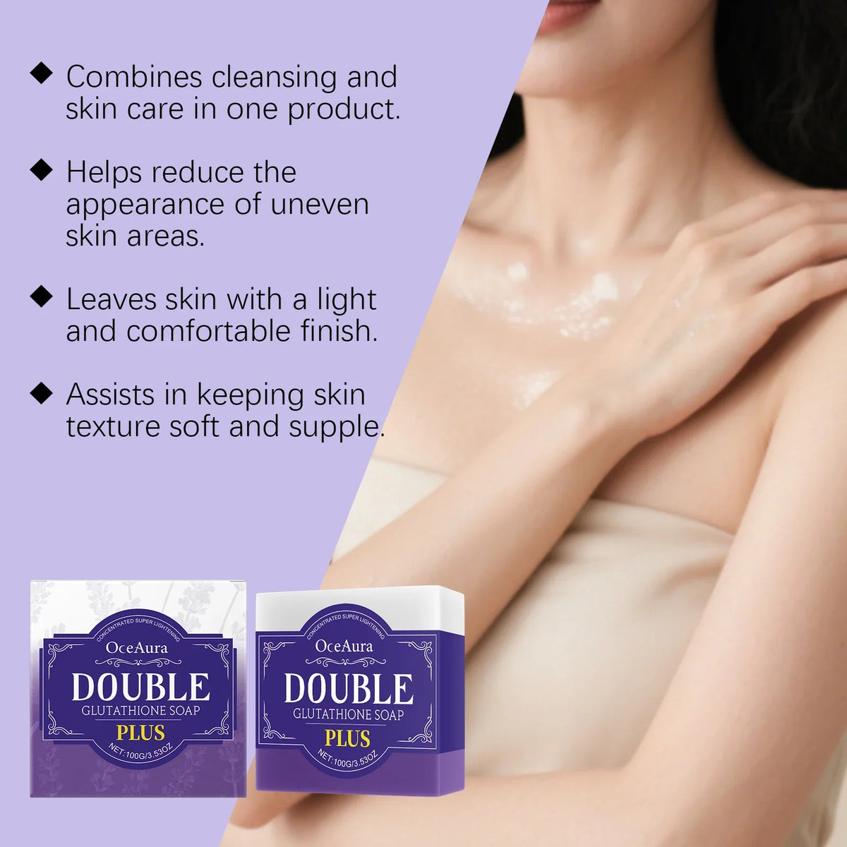 OceAura Exfoliating Lavender Bath Soap – Soft, Clean Skin