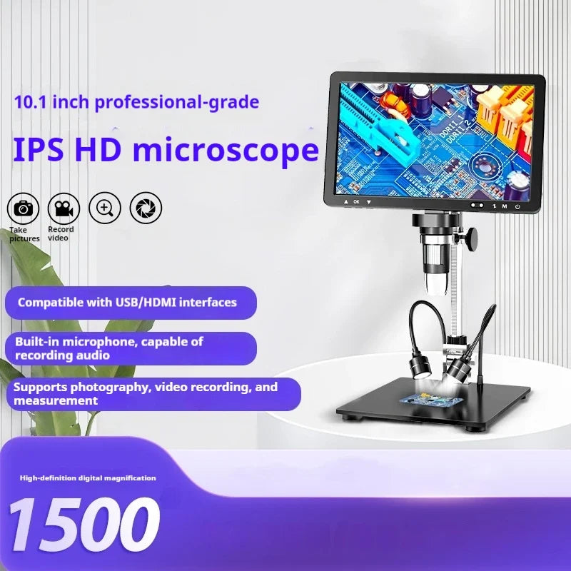 10.1" 1080P IPS Digital Microscope – 500x HD Zoom Screen