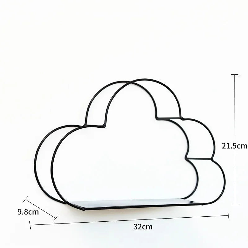 European Iron Cloud Wall Rack – 3-Tier Decorative Shelf