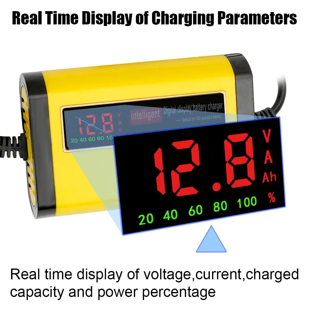 2A Smart 3-Stage Car Battery Charger – AGM, GEL & Lead Acid
