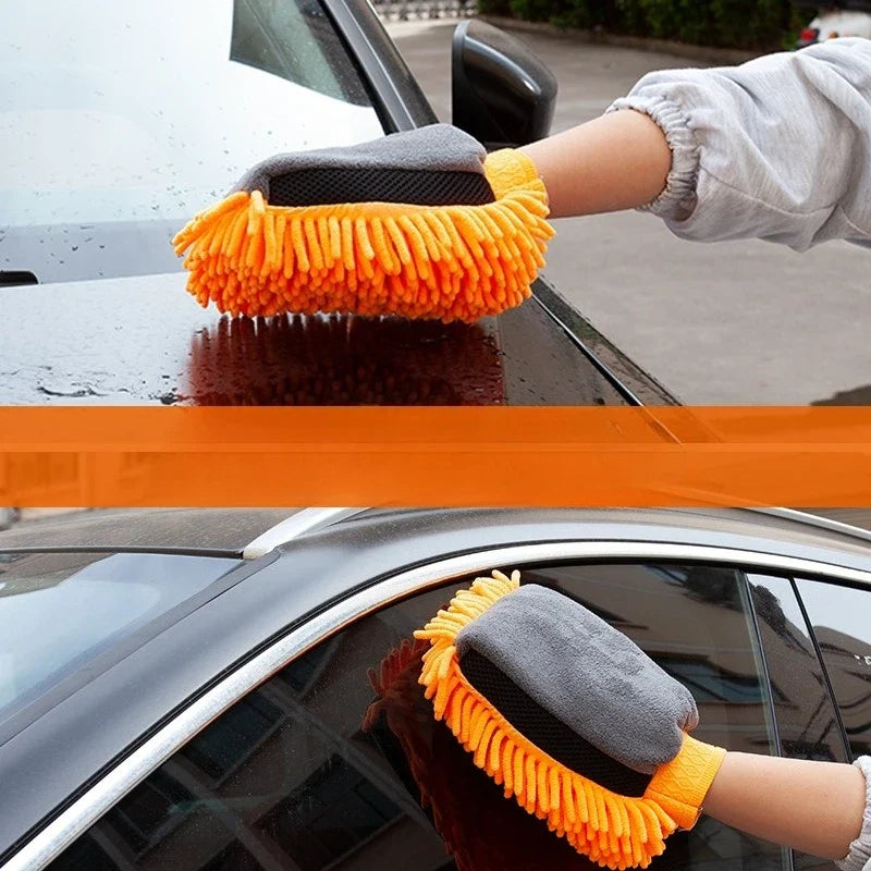 Microfiber Chenille Car Wash Mitt – Waterproof Detailing Glove
