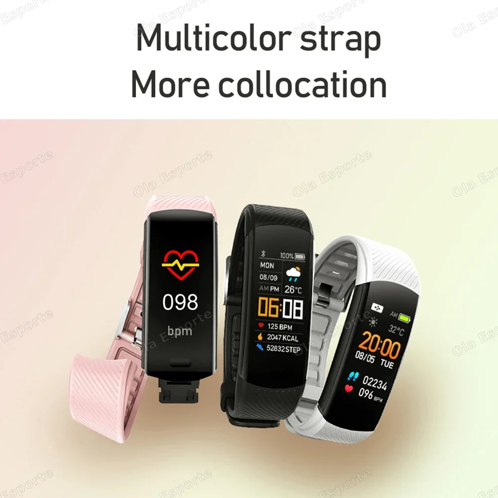 Smart Fitness Tracker Watch Heart Rate Monitor Sleep Steps Swim