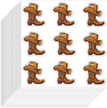 Cowboy Boot Stickers – 180 Self-Adhesive Western Decals, 20 Sheets