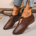 Women's Lace-Up Mary Jane Ballet Flats – French Style Leather