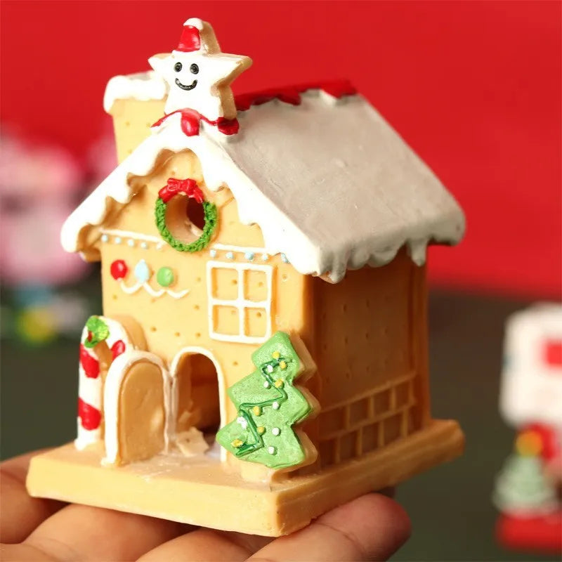 Christmas House Resin Figurines | Micro Landscape Desk Ornaments