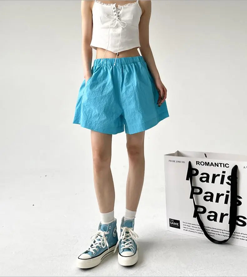 Women's Quick-Dry Wide Leg Beach Shorts – Elastic Waist S–2XL