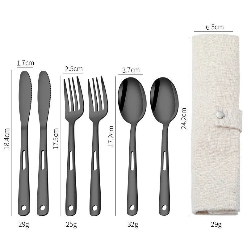 Stainless Steel Camping Cutlery Set – Knife, Fork & Spoon