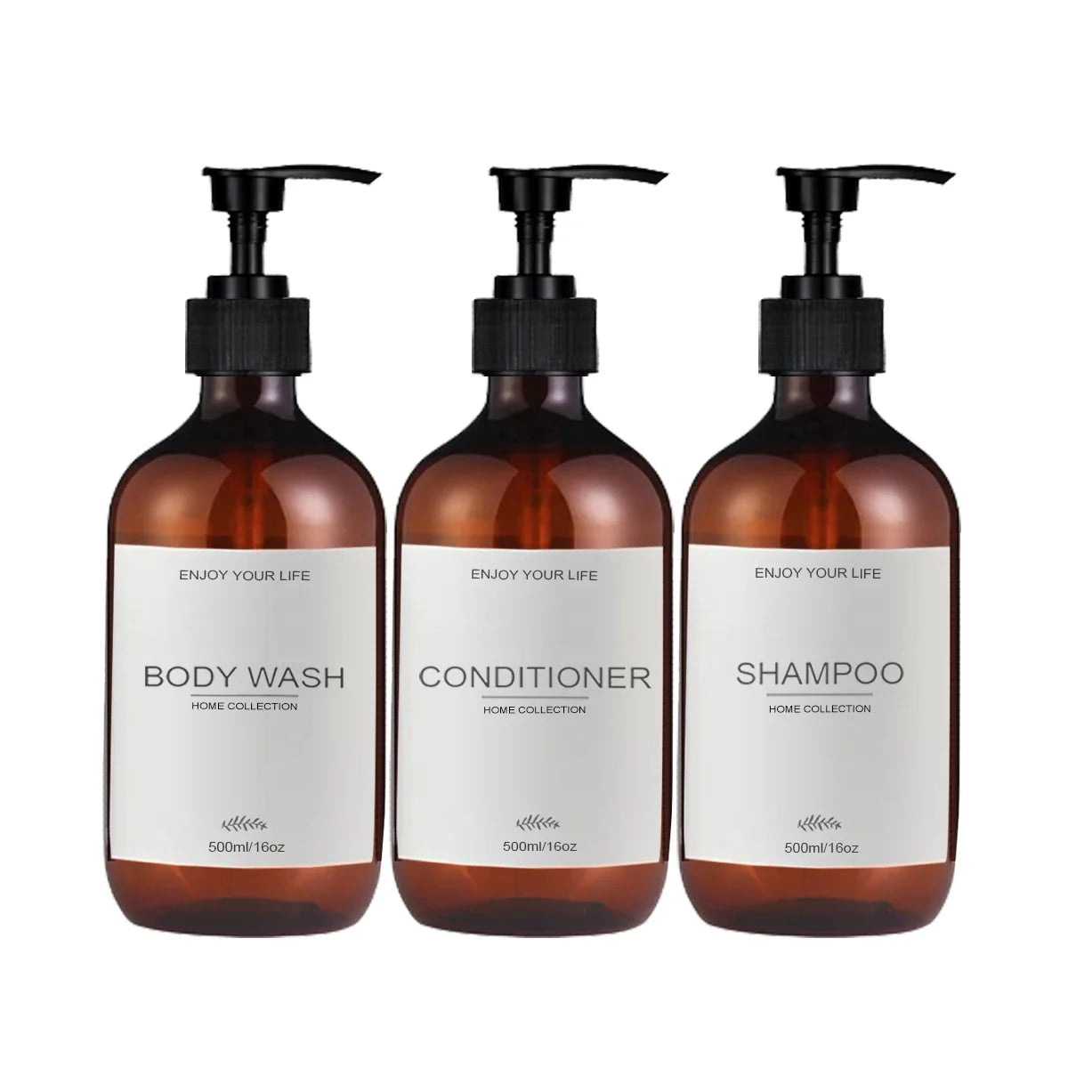 500ml Shampoo & Conditioner Pump Dispenser Bottles – 3 Pack