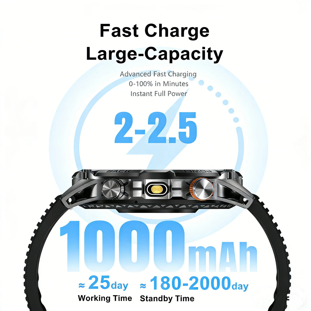 DAORKOW YK16 Smart Watch – 1000mAh, 100+ Sports & BT Calls