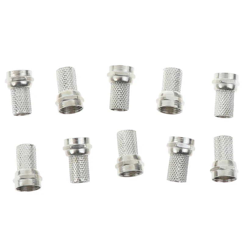 10-Pack Screw-On F Connectors for RG6 Coaxial Cable | Satellite TV