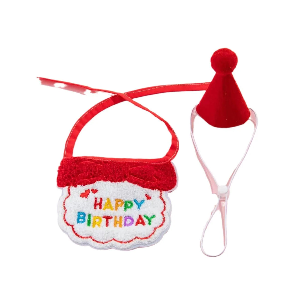 Pet Dog Cat Birthday Dress Bib Party Supplies Saliva Towel Felt Hat